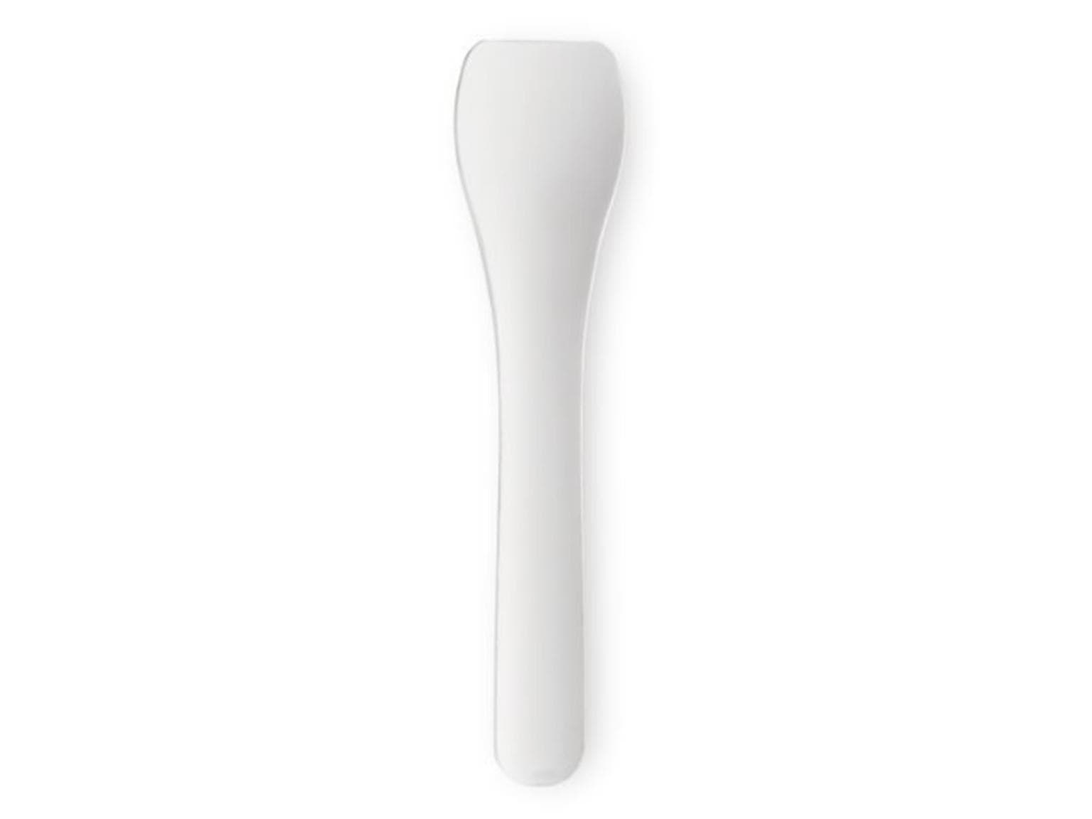 Cucchiaio per gelato in carta, bianco, lunghezza 95 mm, design curvo, resistente
