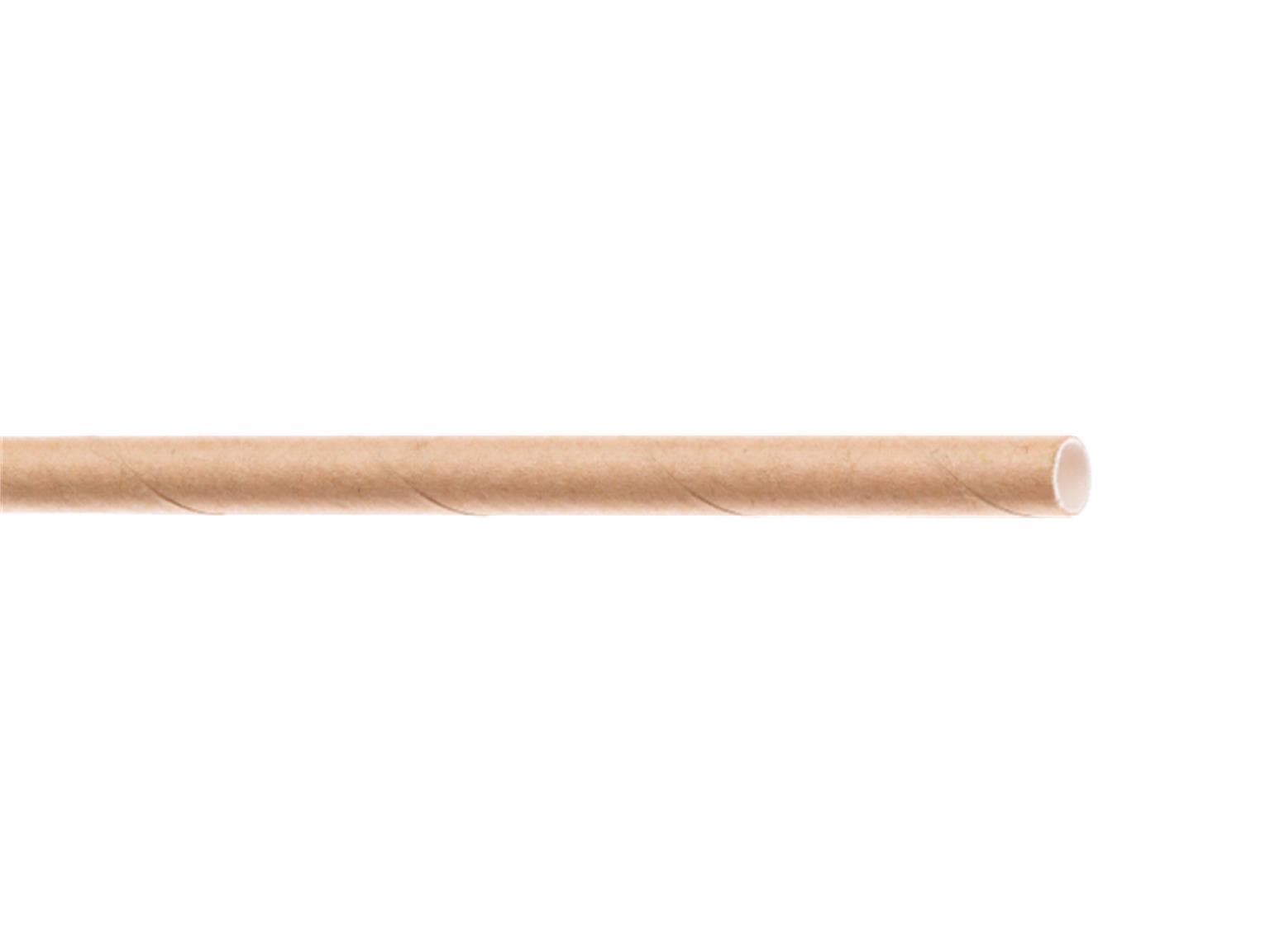 Pailles en papier droites, ø 6 mm, longueur 210 mm, kraft marron, en vrac