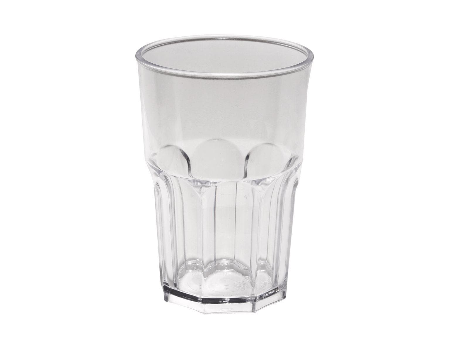 Bicchiere d'acqua riutilizzabile, trasparente, 400 cc, in plastica, tacca di riferimento