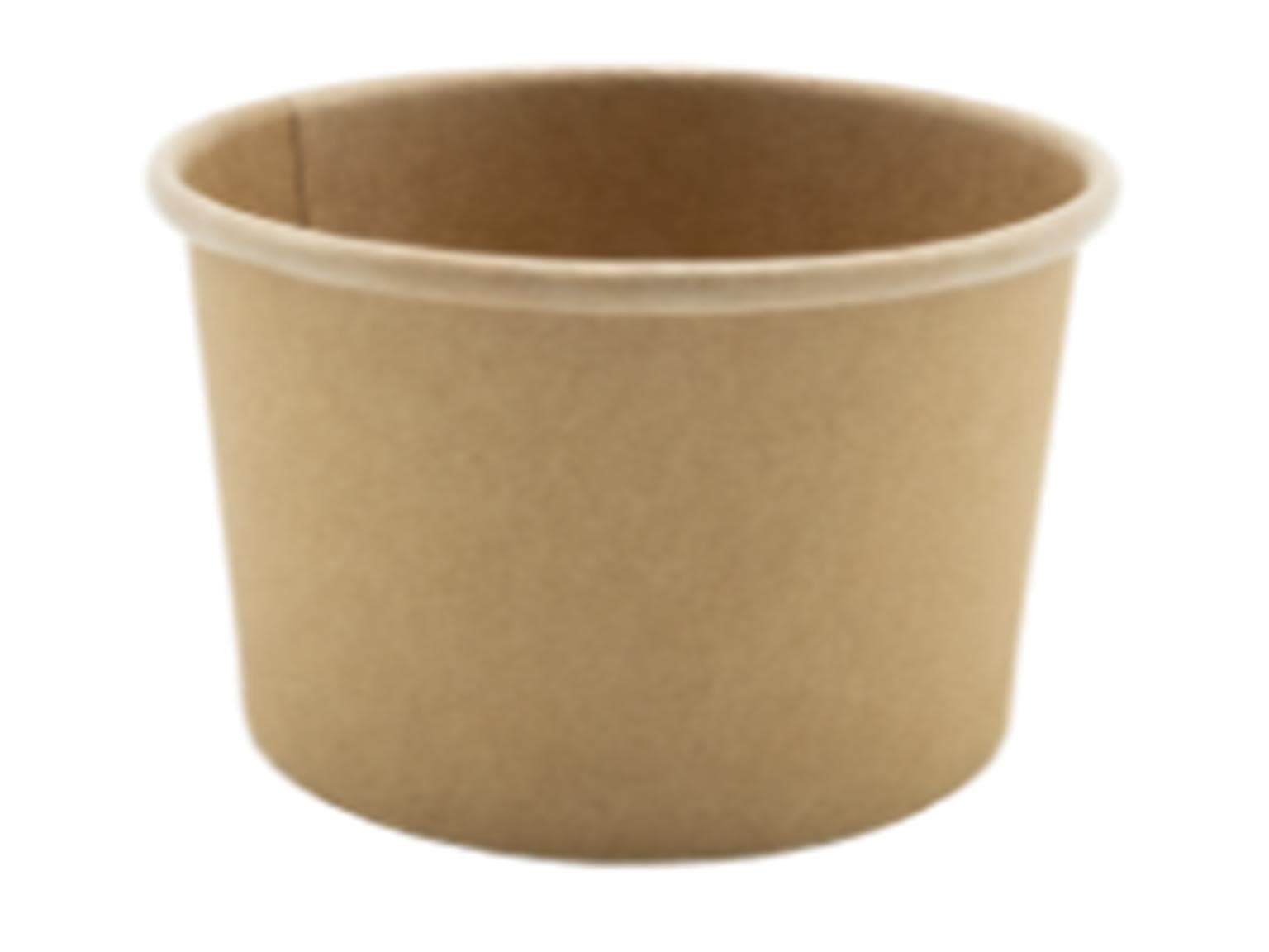 Coppetta gelato rotonda in carta kraft marrone, 125 ml, ø 85 mm, altezza 52 mm,