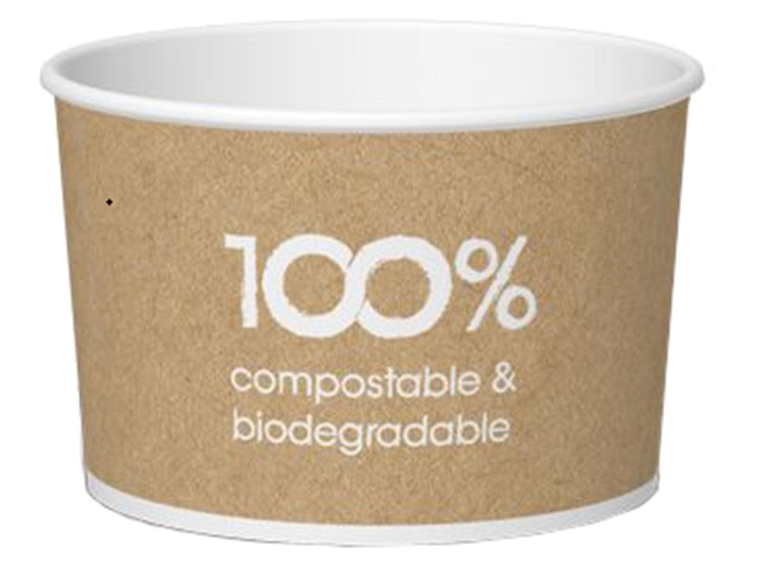 Coupe à glace 290 cc (ø 94 mm, hauteur 64 mm), en carton blanc, avec impression standard