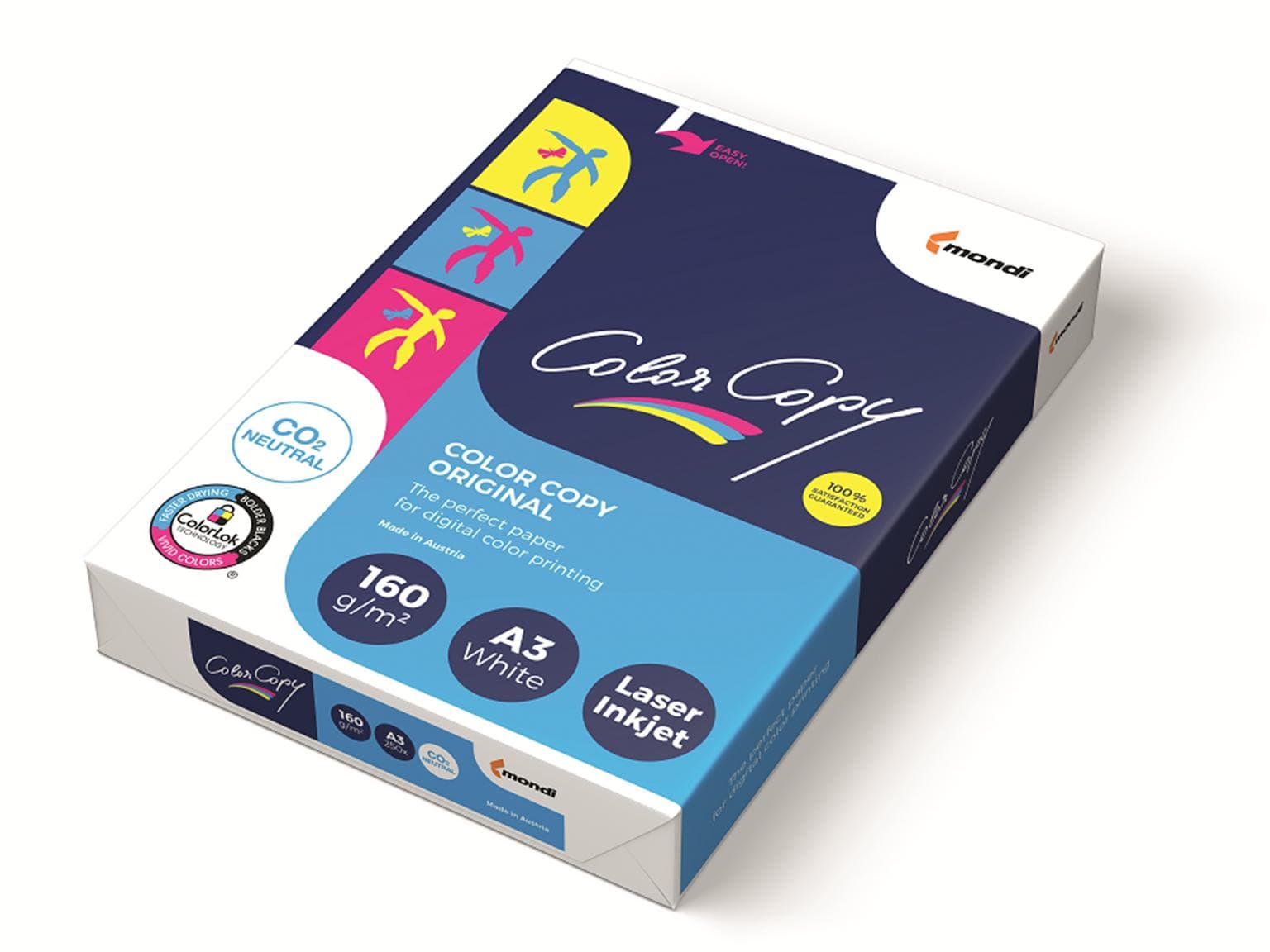 Papier photocopie Color Copy, A3, 160 g/m², blanc brillant, satiné, certifié FSC