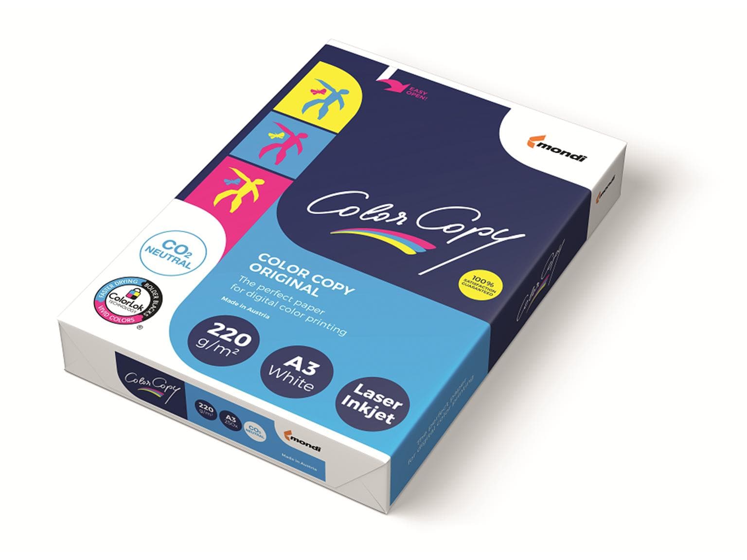 Papier photocopie Color Copy, A3, 220 g/m², blanc brillant, satiné, certifié FSC