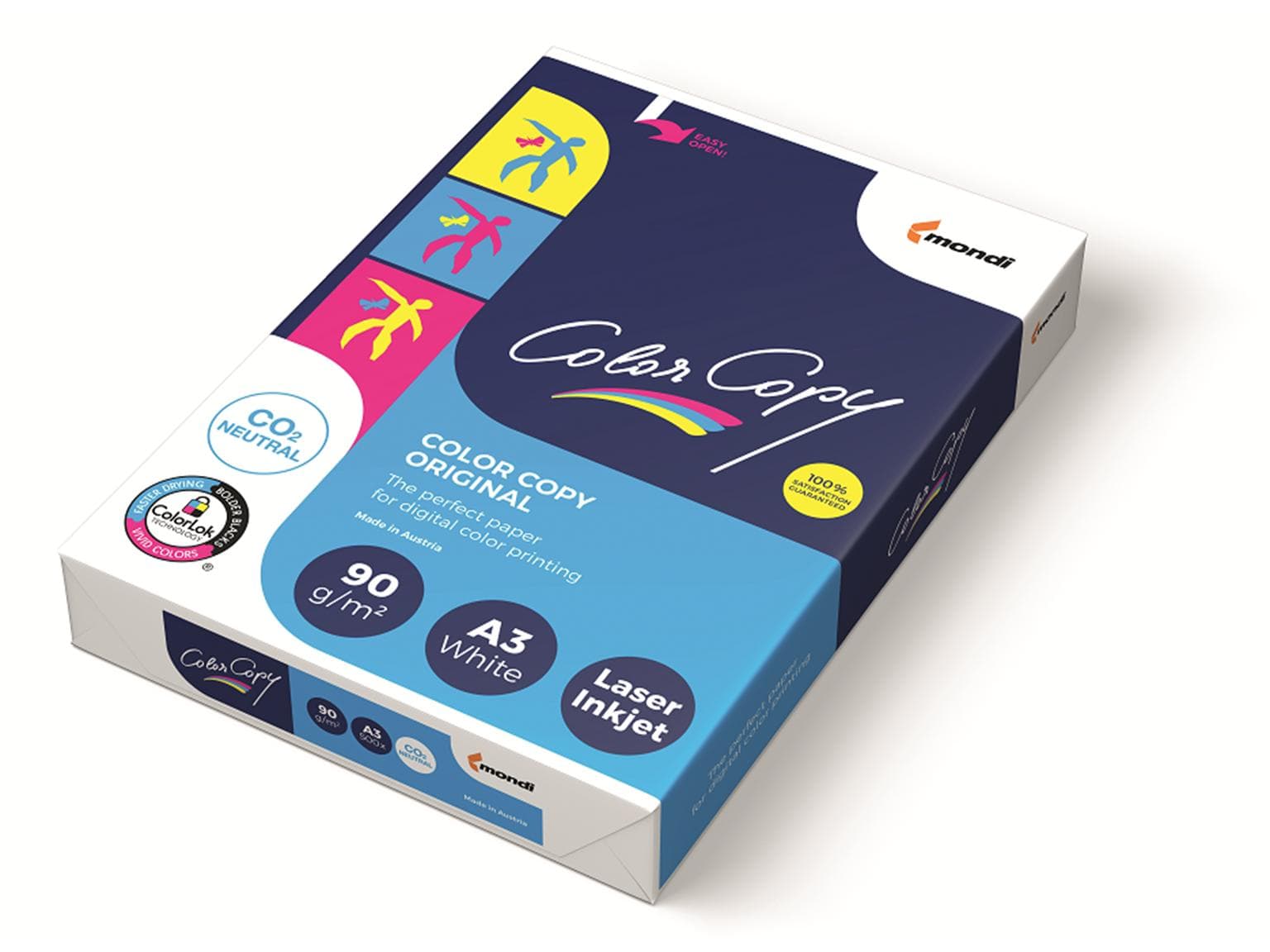 Papier photocopie Color Copy, A3, 90 g/m², blanc brillant, satiné, certifié FSC