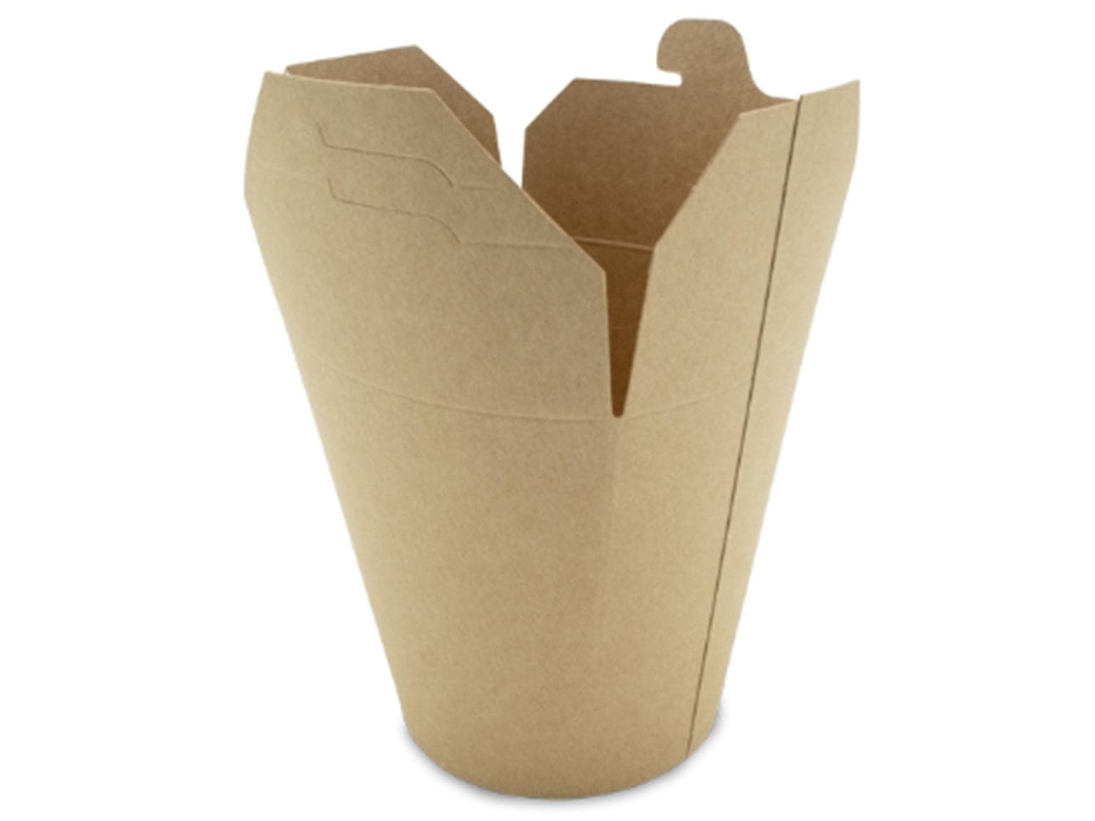 Scatola per alimenti rotonda in cartone kraft marrone, 800 ml, rivestita in PLA,