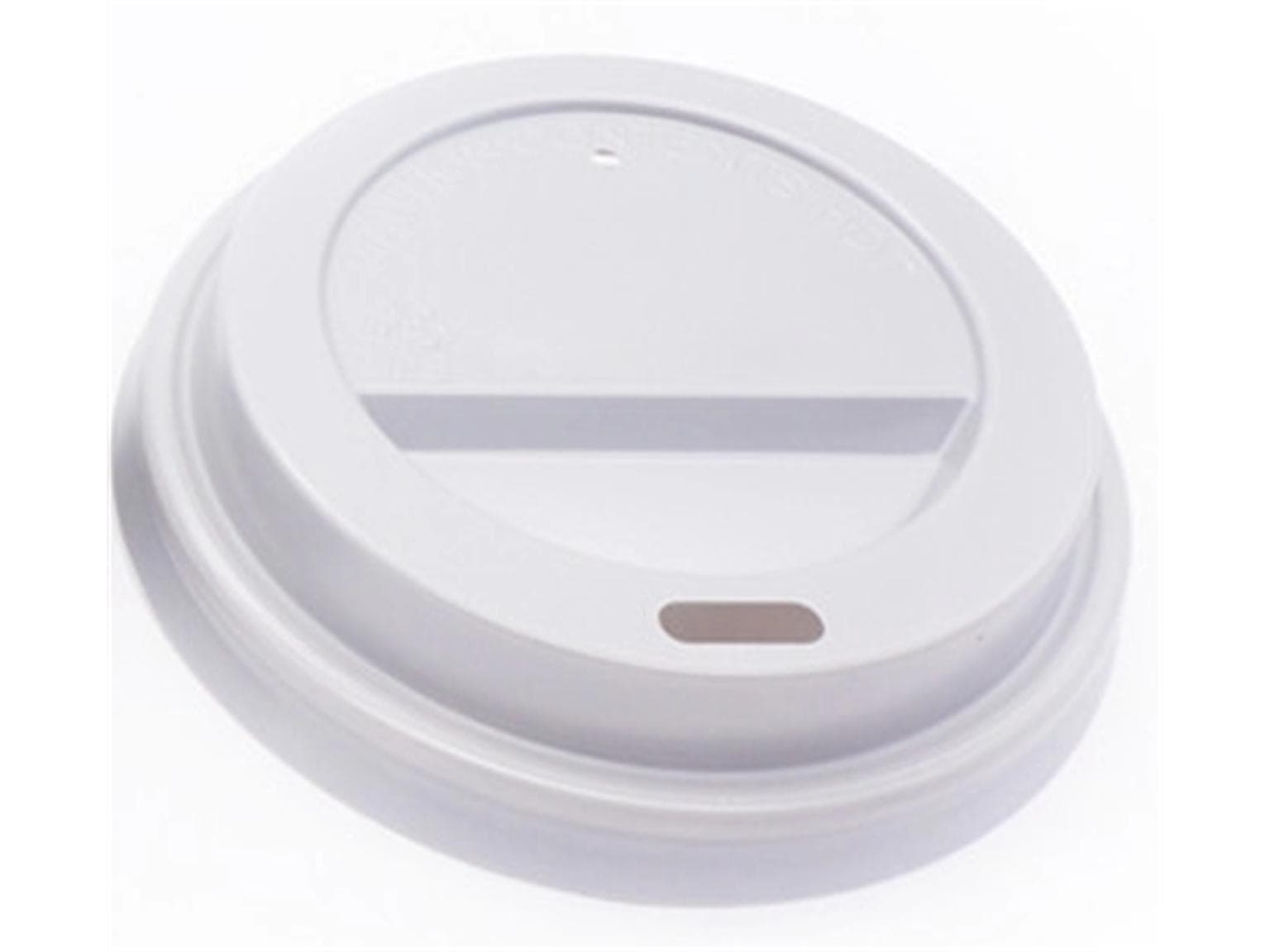 Couvercle PS blanc, avec trou pour boire, ø 90 mm, adapté pour tasse à café 3 dl