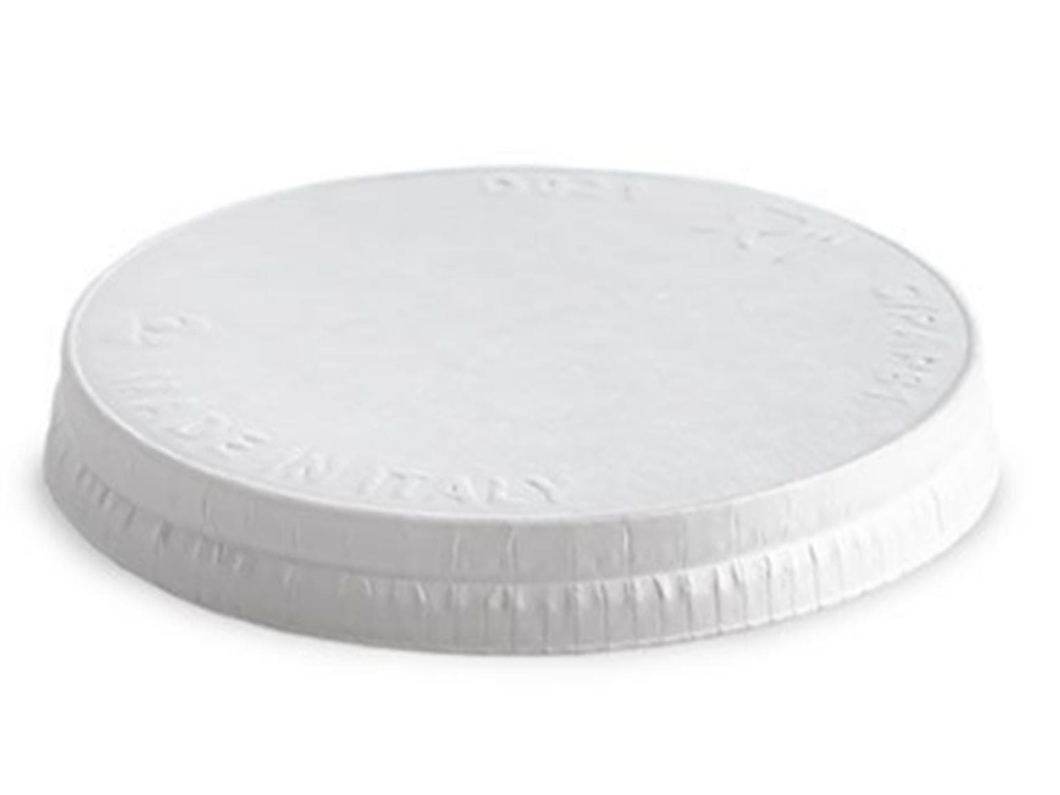 Couvercle plat en carton blanc, ø 73 mm, adapté aux pots à glace 90 cc + 120 cc