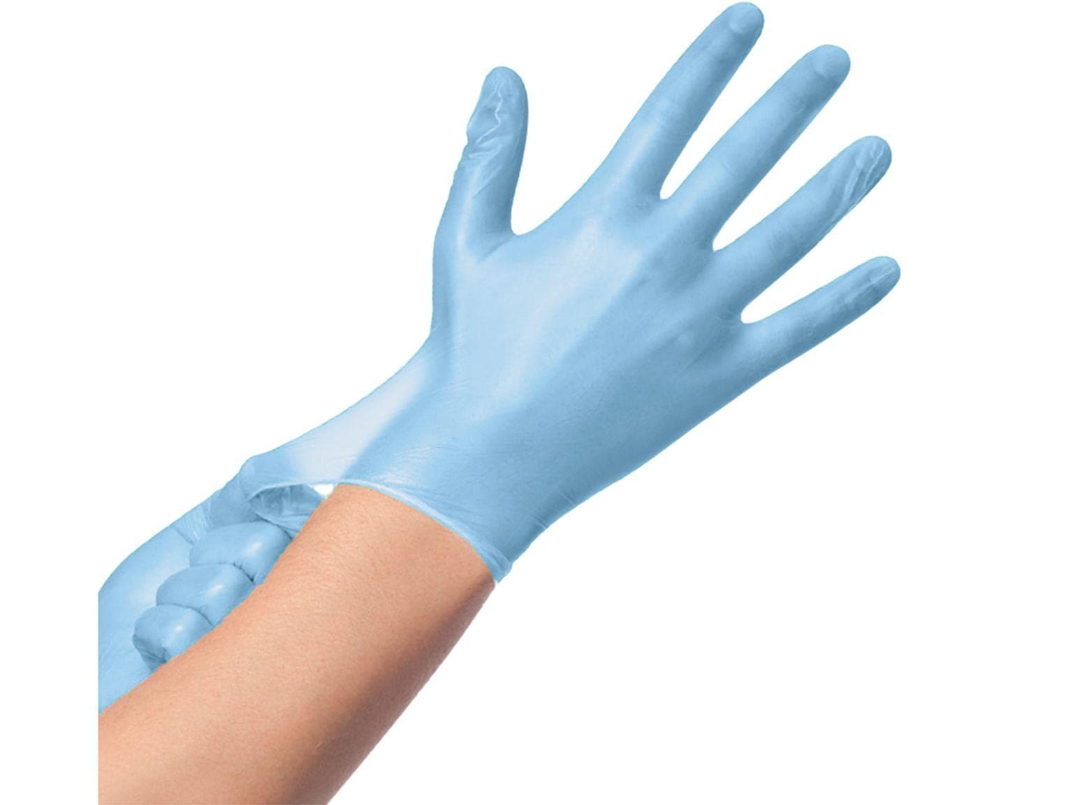 VINNIES BLUE, Guanti in vinile, taglia S blu, senza lattice e polvere, non sterili