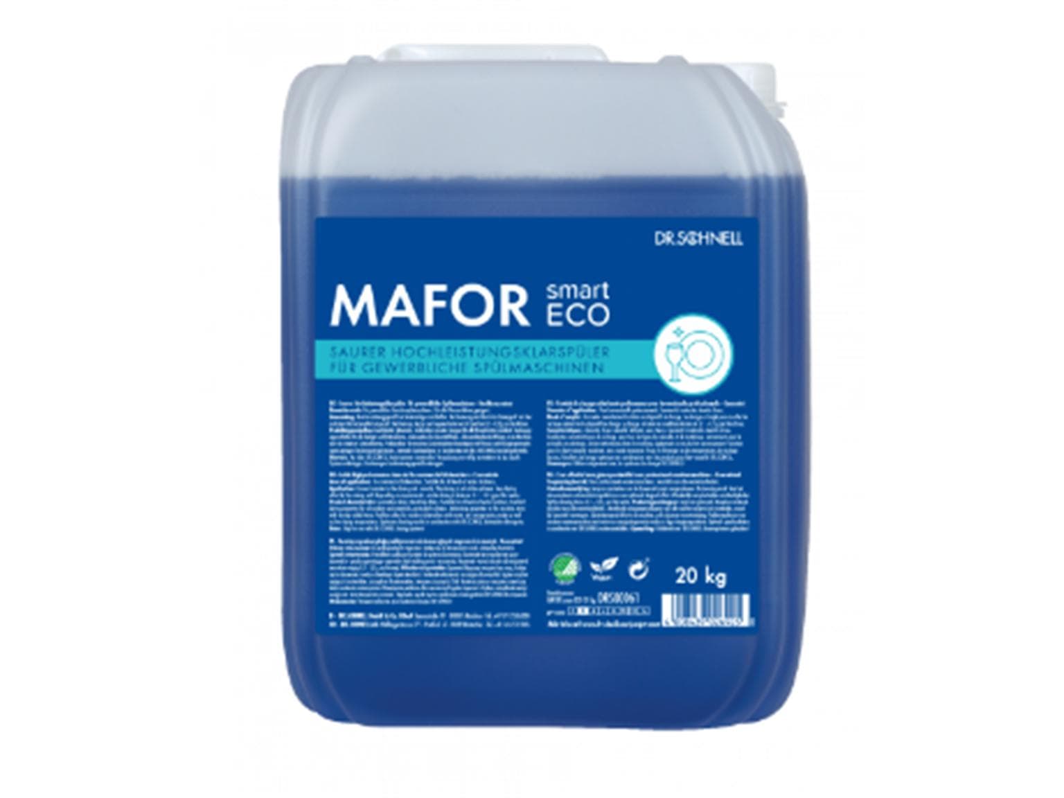 MAFOR smart ECO, liquide de rinçage haute performance pour tous les niveaux de dureté de l'eau, bidon de 20 kg