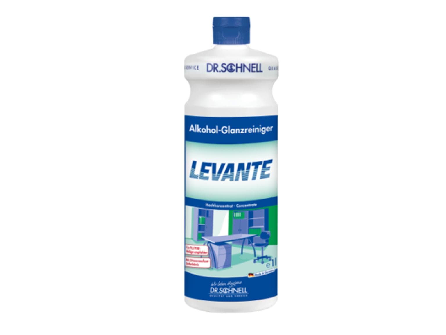 LEVANTE, detergente lucidante alcolico a pH neutro, per tutte le superfici impermeabili