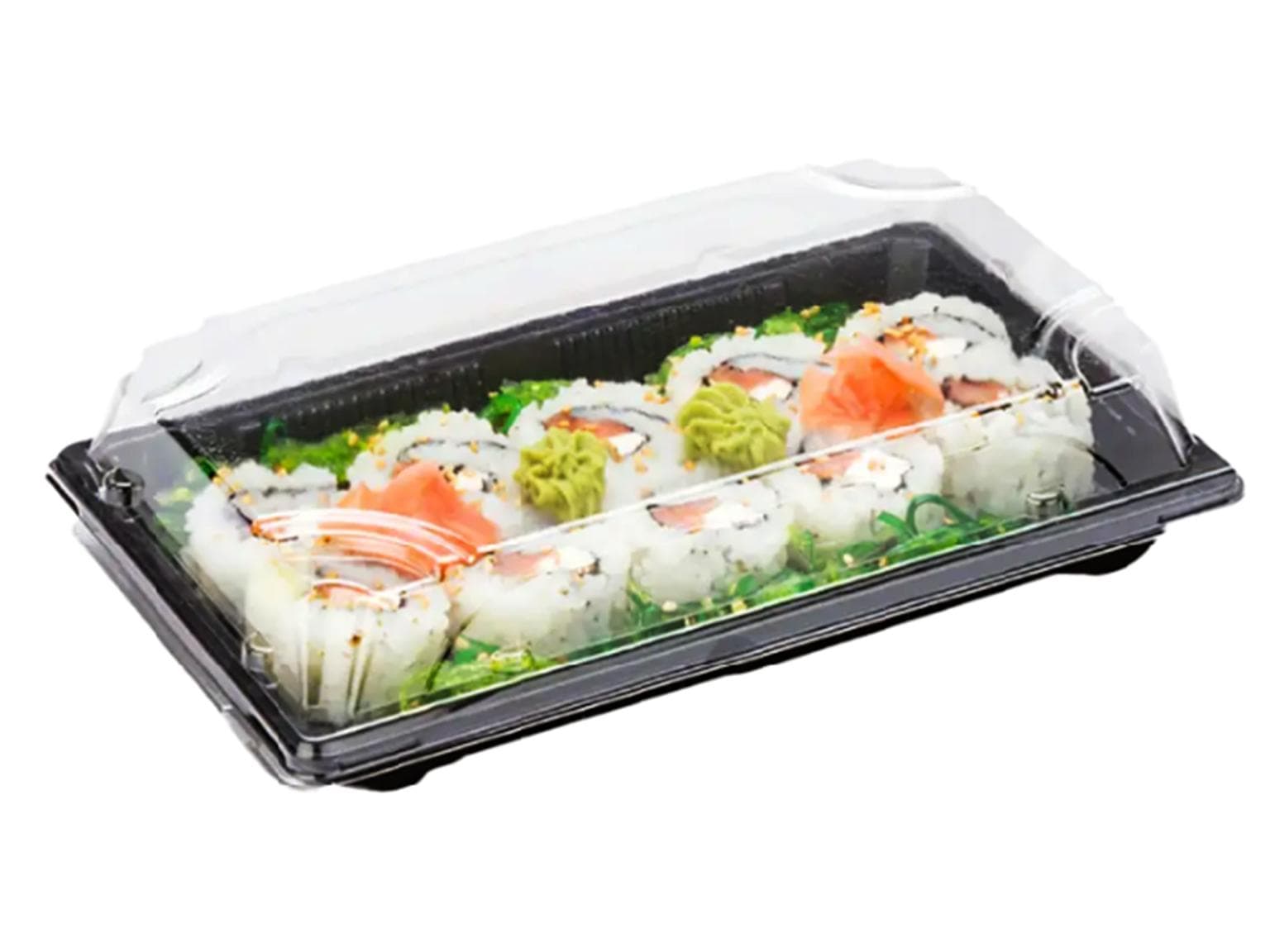 Copertura per ciotola per sushi in PET, 140 x 90 x 45 mm, trasparente