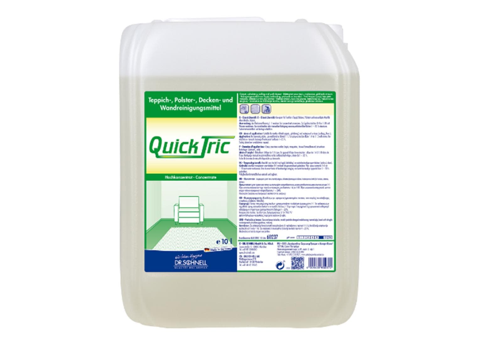 Quick Tric detergente per tappeti, tappezzerie, soffitti e pareti, rimuove senza sforzo