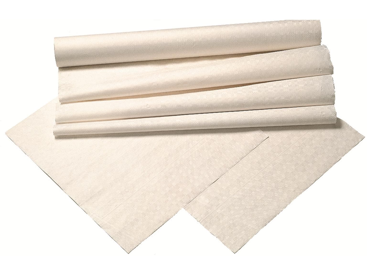 Rouleaux de nappe damassée, 120 cm x 100 m blanc