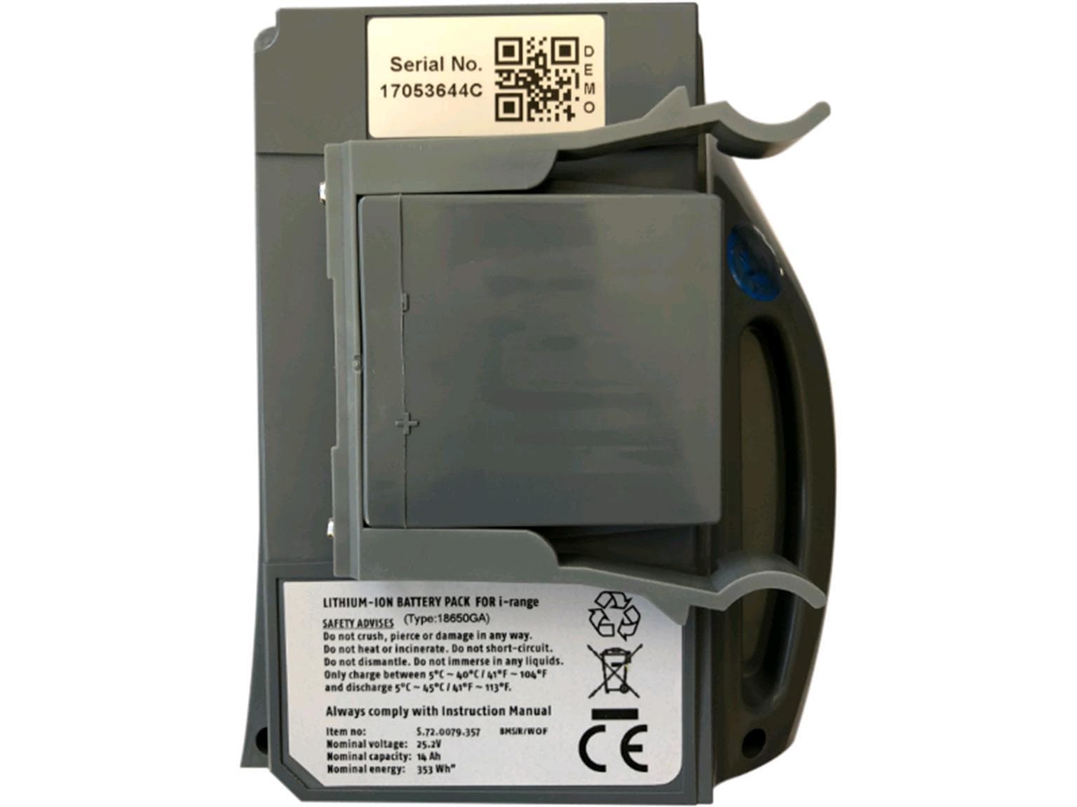 Batteria destra per i-Mop XXL, grigia, 25,2 V 14 Ah, alloggiamento grigio scuro