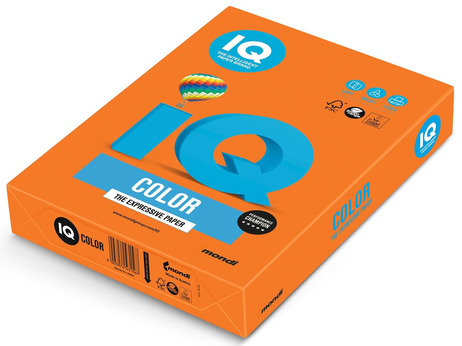 Kopierpapier IQ Color Intensiv, A4, 80 gm2, orange, FSC-zertifiziert