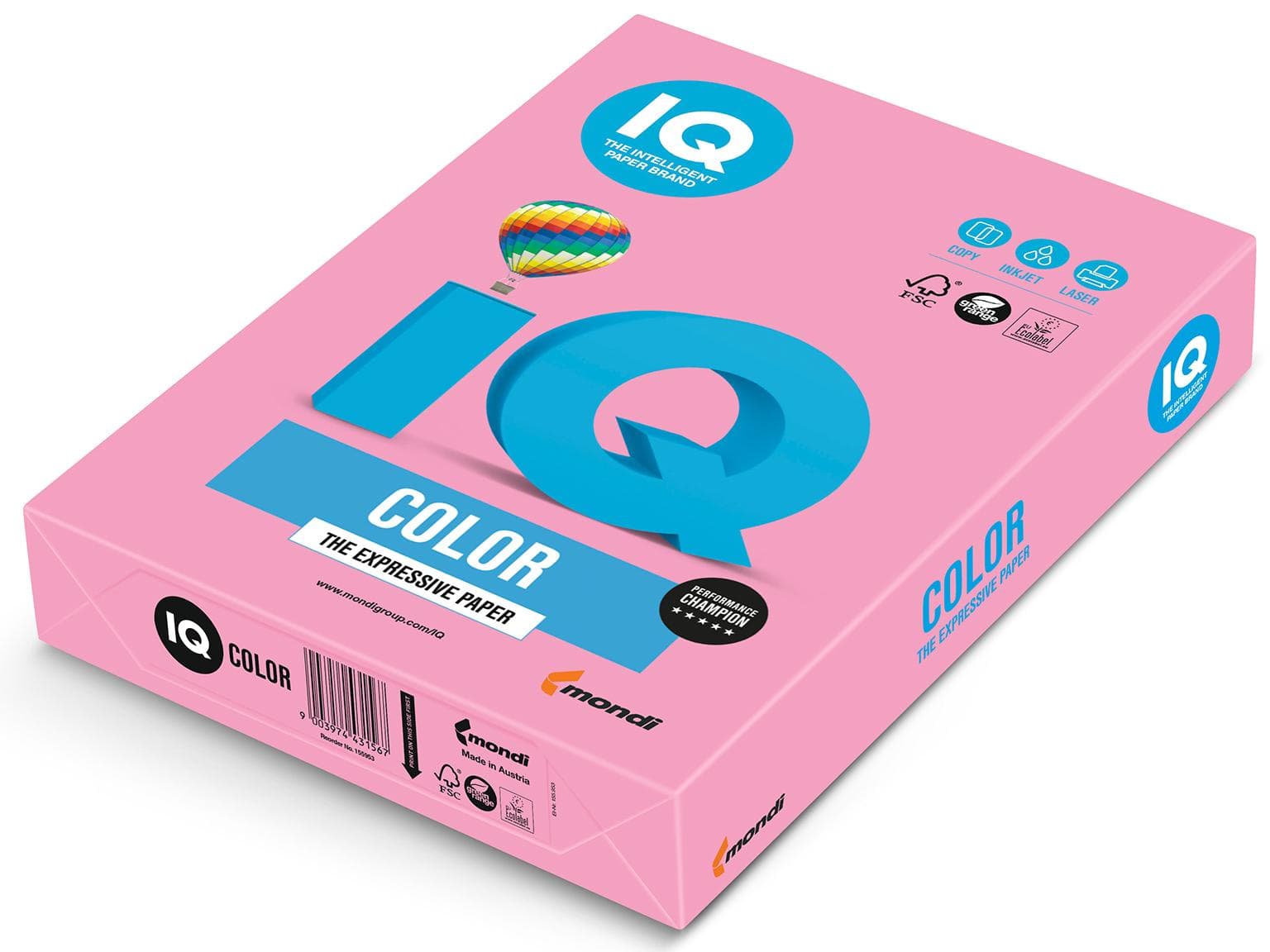 Kopierpapier IQ Color Pastell, A4, 120 gm2, rosa, FSC-zertifiziert