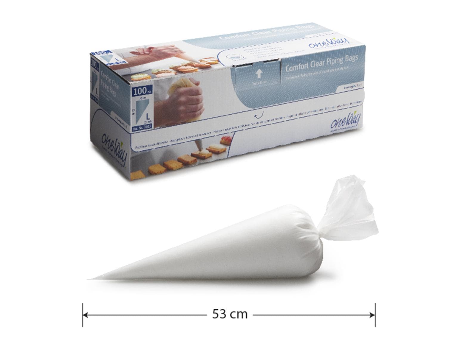 Sacchetti da pasticceria One-Way Comfort Clear 53 x 28 cm, misura L, trasparenti