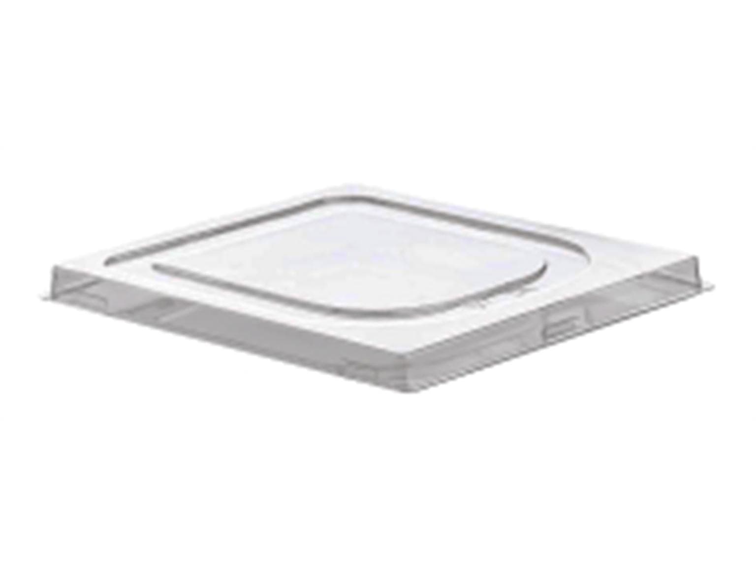 Coperchio per contenitore per gelato, in rPET trasparente, piatto, 18,2 x 17,2 cm