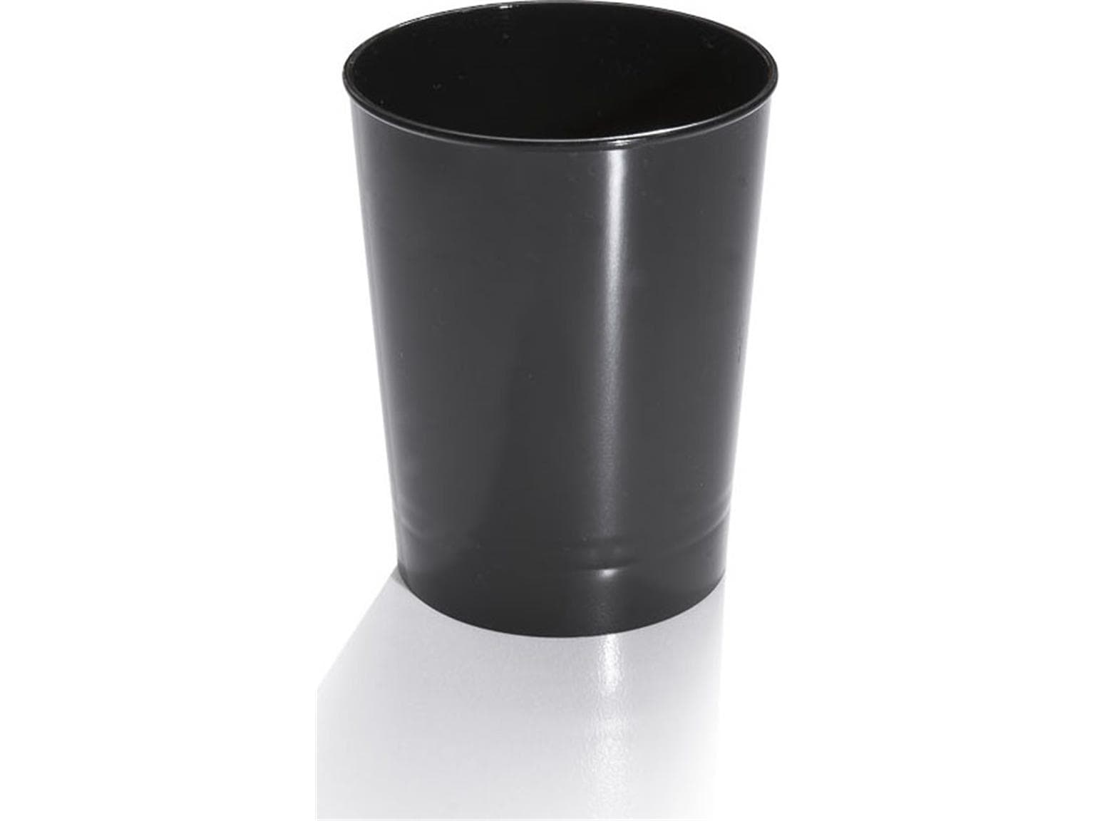 Tazza rotonda Tubito, in plastica nera (PS), 150 ml, ø 55 mm, altezza 90 mm