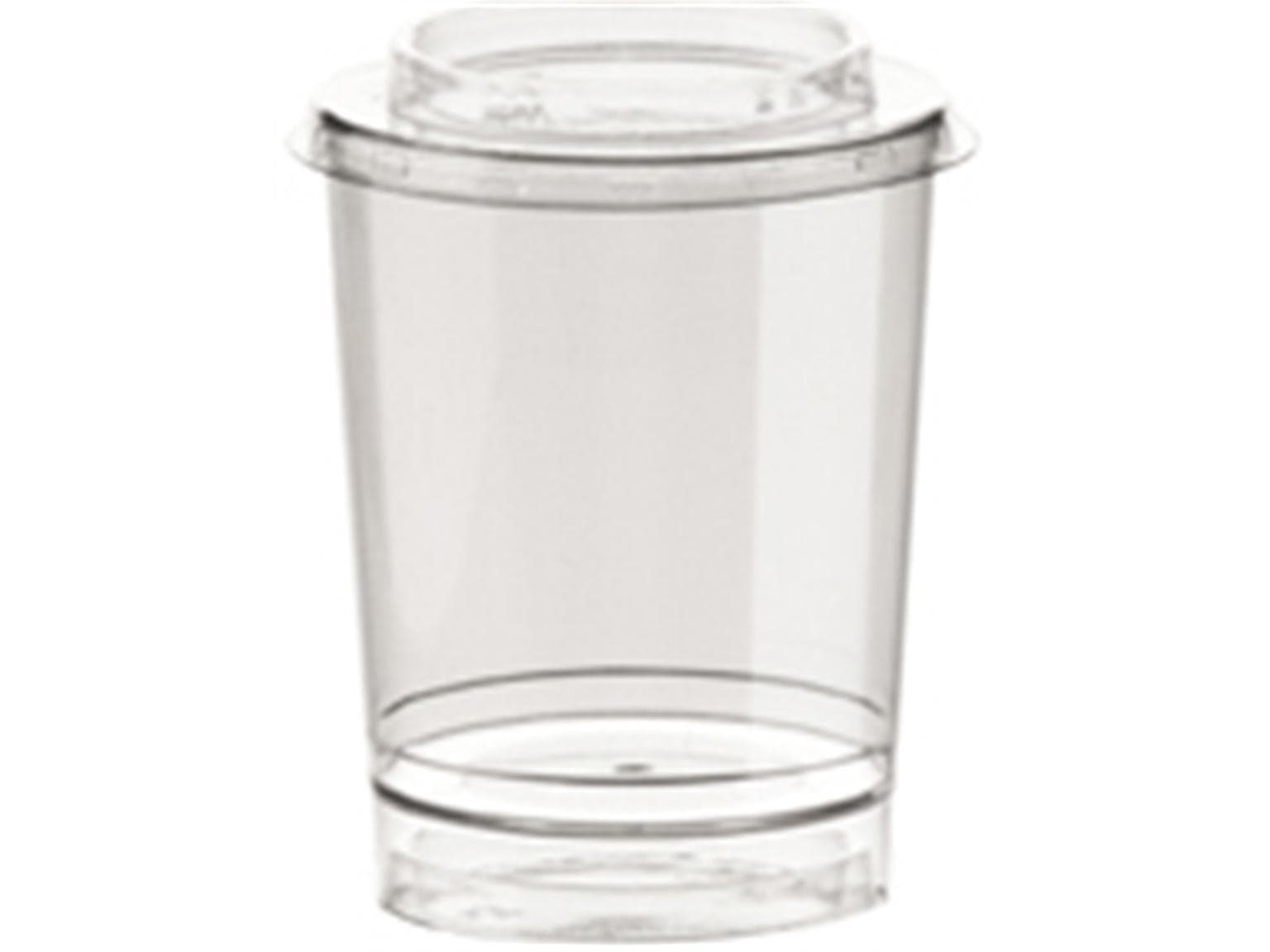 Tazza rotonda Tubito, in plastica trasparente (PS), 150 ml, ø 55 mm, altezza 90 mm