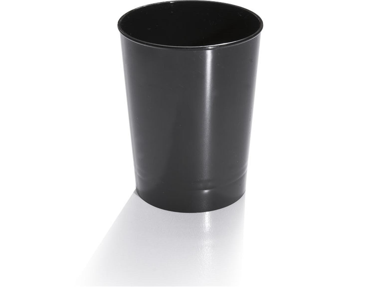 Tazza rotonda Tubito, in plastica nera (PS), 120 ml, ø 55 mm, altezza 70 mm