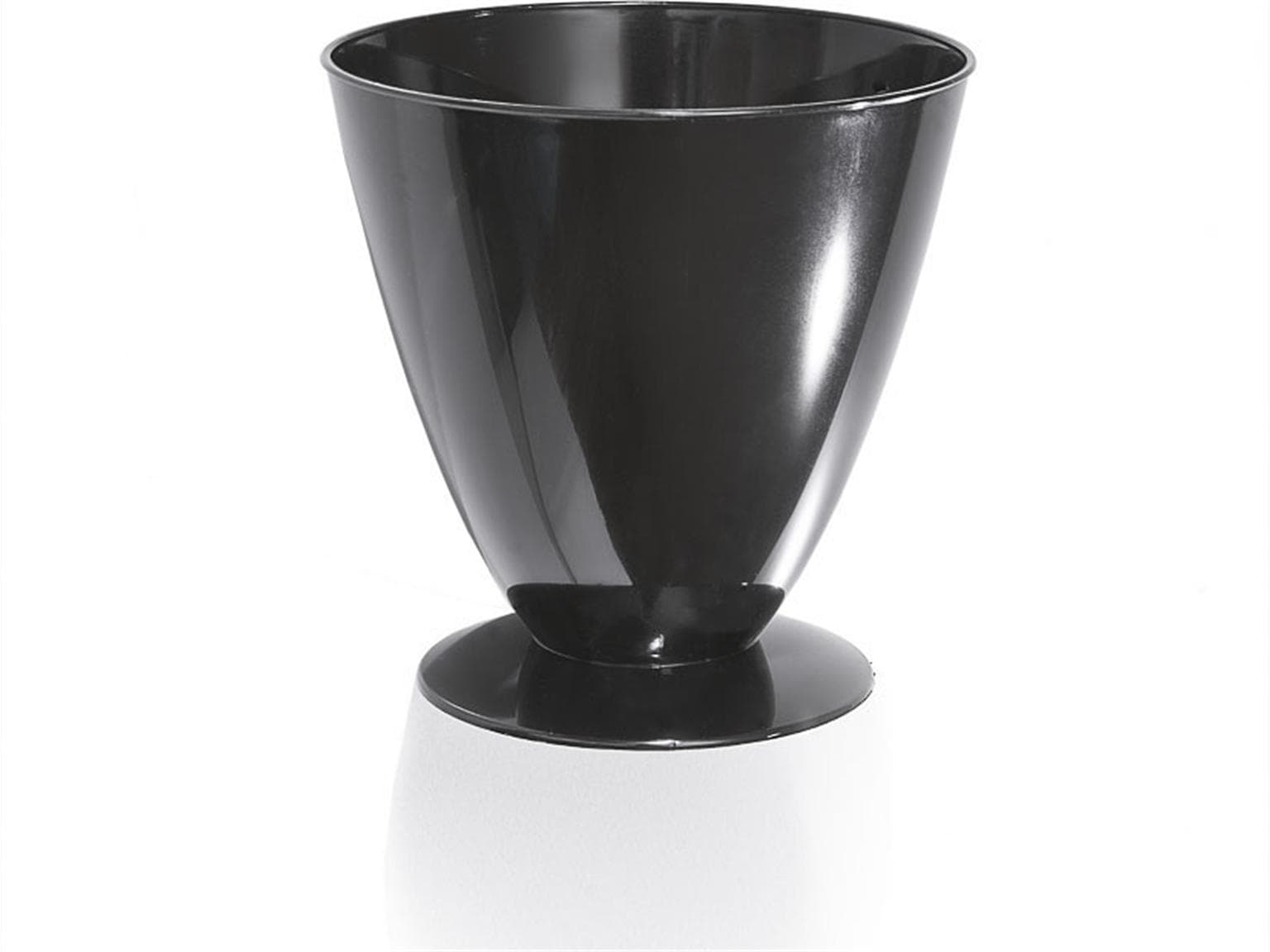 Tazza con piede Shuttle, in plastica (PS) nera, 130 ml, ø 70 mm H 68 mm