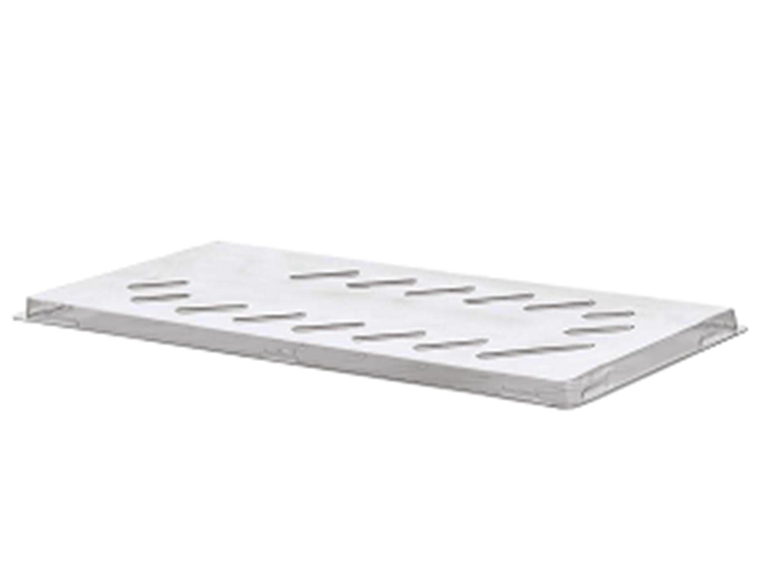 Coperchio per contenitore per gelato, in rPET trasparente, piatto, 37,3 x 17,6 x 1 cm