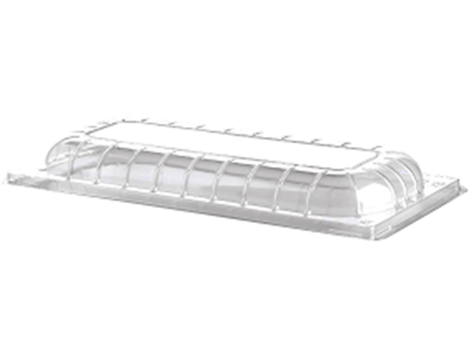 Coperchio per contenitore gelato, in rPET trasparente, alto, 36 x 16,5 x 3 cm