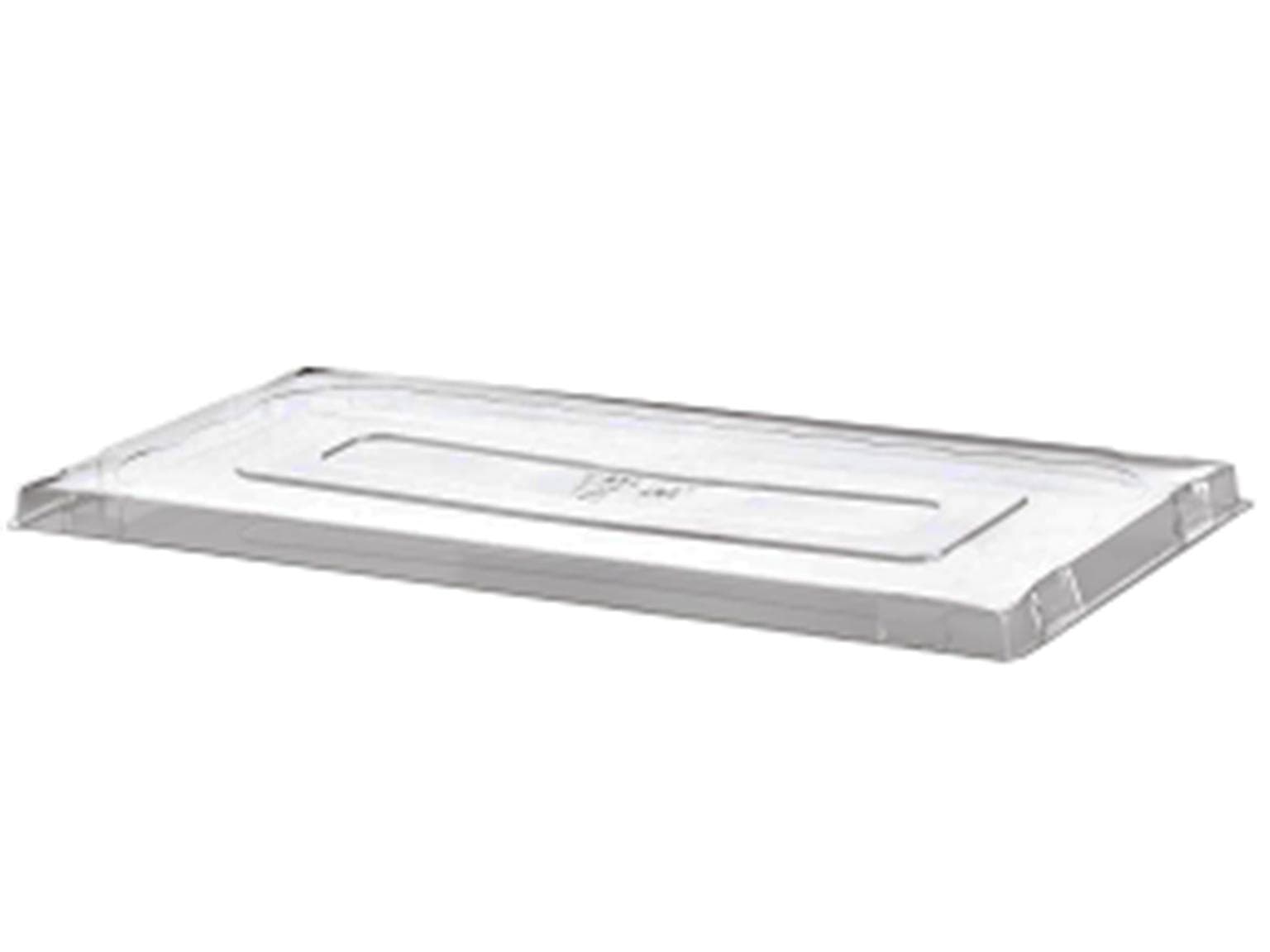 Coperchio per contenitore per gelato, in rPET trasparente, piatto, 33 x 16,5 cm
