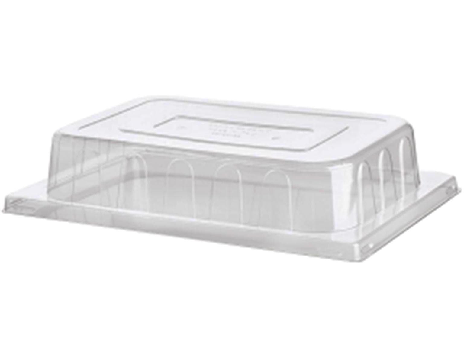Coperchio per contenitore del ghiaccio, in rPET trasparente, alto, 25 x 36 x 6 cm