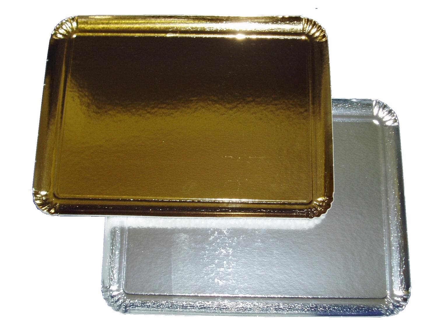Assiettes de service dorées 32 x 42 cm carrées recouvertes d'une feuille d'or sur une face