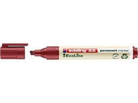 Marqueur permanent edding 22 EcoLine pointe biseautée rouge 1-5 mm, respectueux de l'environnement