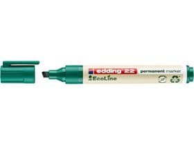 Marqueur permanent edding 22 EcoLine pointe biseautée verte 1-5 mm, respectueux de l'environnement