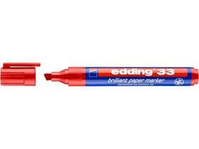 Marqueur permanent edding 33 pointe biseautée rouge 1-5 mm, couleur brillante
