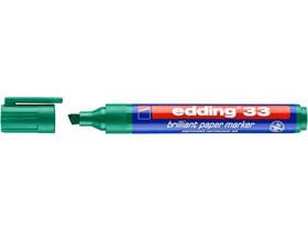Marqueur permanent Edding 33 pointe biseautée verte 1-5 mm, couleur brillante