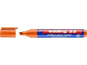 Marqueur permanent edding 33 pointe biseautée orange 1-5 mm, couleur brillante