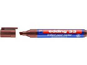 Marqueur permanent edding 33 pointe biseautée marron 1-5 mm, couleur brillante