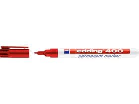 Marqueur permanent Edding 400 rouge pointe ronde 1 mm, écriture fine