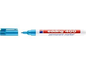 Marqueur permanent Edding 400 bleu clair pointe ronde 1 mm, écriture fine