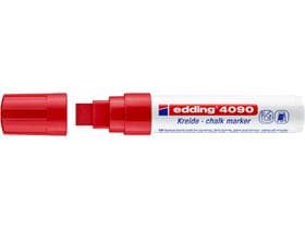 Marqueur craie edding 4090 pointe biseautée rouge 4-15 mm, non permanent