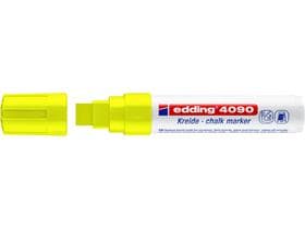 Marqueur craie edding 4090 jaune fluo, pointe biseautée 4-15 mm, non permanent