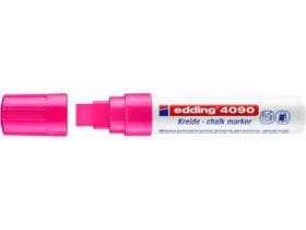 Marqueur craie edding 4090 rose fluo, pointe biseautée 4-15 mm, non permanent