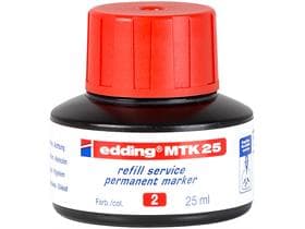 Recharge d'encre edding MTK25 rouge avec système capillaire