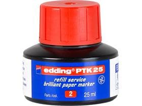Recharge d'encre edding PTK25 rouge avec système capillaire