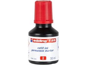 Recharge d'encre edding T-25 rouge avec système de dosage par gouttes
