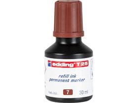 Recharge d'encre Edding T-25 marron avec système de dosage par gouttes