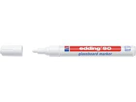 Pennarello per lavagna in vetro Edding 90 bianco, punta tonda 2-3 mm