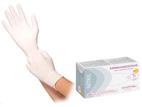 Handschuhe Nitril "Sensilind", Premium Grösse M, weiss, puderfrei, unsteril