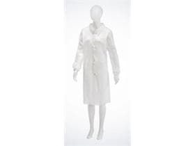 Camice visitatore in pile PP, Med-Comfort, taglia L, bianco, lunghezza 110 cm,