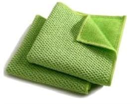 Panno in microfibra DuoPad 40 x 40 cm, verde, abrasivo da un lato e assorbente dall'altro